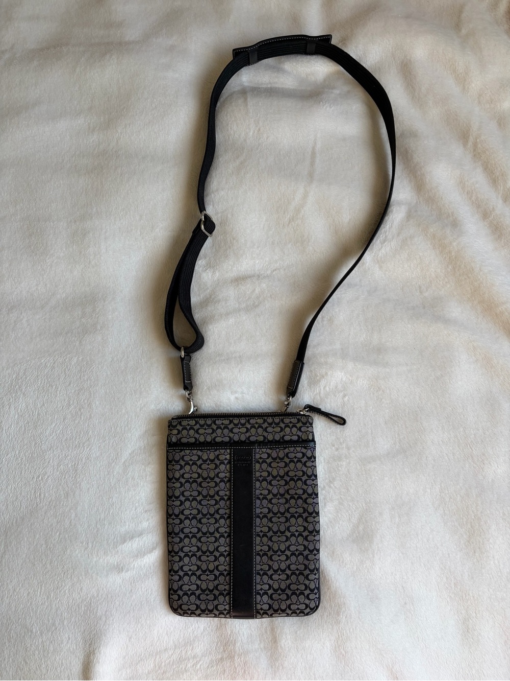 Coach Black and Gray Signature Crossbody Bag